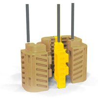 A-SAFE Distanzstücke aus MEMAPLEX® für Säulen-Anfahrschutz FlexiShield, gelb, Breite 300 mm von A-SAFE