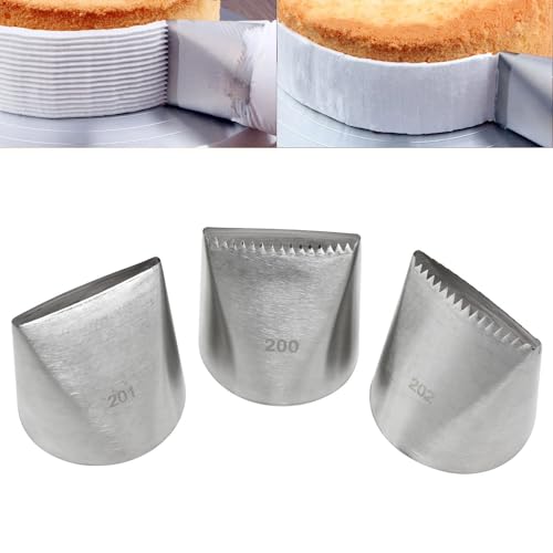 zutisay Spritztüllen aus 304 Edelstahl, 3 Stück, 3 verschiedene Formen von Tüllen, Gebäck, Fudge, Kuchen, Werkzeug für Kuchendekoration, #200#201#202 von zutisay