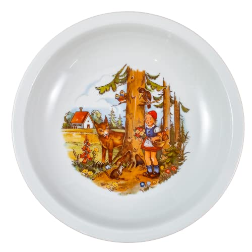 zweckart Kinderteller tief Suppenteller 20 cm Porzellan DDR Märchen Rotkäppchen und der Wolf von zweckart