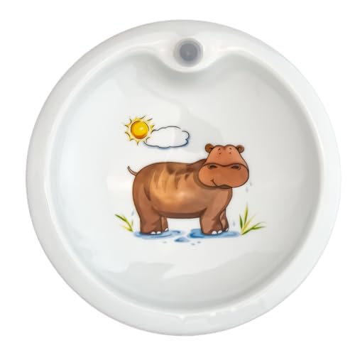 zweckart Warmhalteteller 20 cm Kinder Suppen-Teller Porzellan Flusspferd von zweckart