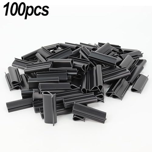 zweipappel 100 x Befestigungsclips Sichtschutz Klemmschienen 4.2cm für Sichtschutzstreifen Doppelstabmatten Garten Klemmstreifen zur Befestigung Anthrazit (Anthrazit) von zweipappel