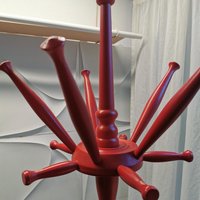 Vintage Garderobe Standgarderobe Garderobenständer Kleiderständer Shabby Rot Cozy Chippendale 30Er 50Er Vintage Garderobe Standgarderobe Garderobenständer Kleiderständer Shabby Rot Cozy Chippendale 30Er 50Er von zweitwert