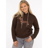 Zwillingsherz Hoodie ""Dackel"" Stickerei vorne, weiche Fleeceinnenseite, bedruckte Kordel von zwillingsherz