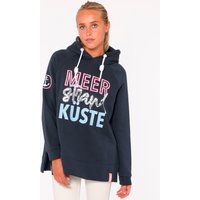 Zwillingsherz Hoodie "Meer Strand Küste", mit Kapuze, Pailletten-Schriftzug und aufgesticktem Anker-Motiv von zwillingsherz