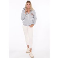 Zwillingsherz Kapuzensweatjacke, Leo-Details, Langarm, Reißverschluss, Baumwollmischung Zwillingsherz Kapuzensweatjacke, Leo-Details, Langarm, Reißverschluss, Baumwollmischung von zwillingsherz