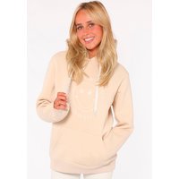 Zwillingsherz Kapuzensweatshirt "Happy and Beautiful", mit gleichfarbiger Smiley-Stickerei und Bindebänder mit Schriftzug von zwillingsherz