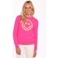 Zwillingsherz Kaschmirpullover "Roundneck "Smiley Face"", Smiley, neonfarben, Langarm, Rundhalsausschnitt von zwillingsherz