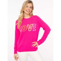 Zwillingsherz Strickpullover ""LOVE" wording" Rundhals, mit LOVE Aufschrift in Neonfarbe Zwillingsherz Strickpullover ""LOVE" wording" Rundhals, mit LOVE Aufschrift in Neonfarbe von zwillingsherz