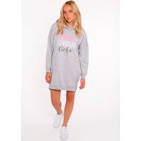 Zwillingsherz Sweatkleid ""Love Amour Liebe"", mit praktischen Fronttaschen und bedruckter Kordel von zwillingsherz