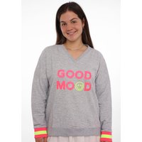 Zwillingsherz Sweatshirt Langarm, Neon-Details, V-Ausschnitt, Schriftzug Zwillingsherz Sweatshirt Langarm, Neon-Details, V-Ausschnitt, Schriftzug von zwillingsherz