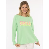 Zwillingsherz Sweatshirt ""Smile"", mit fröhlichem Statement-Print von zwillingsherz