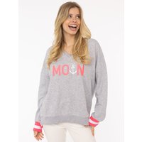 Zwillingsherz Sweatshirt V-Ausschnitt, Langarm, Stickerei, hinten etwas länger geschnitten Zwillingsherz Sweatshirt V-Ausschnitt, Langarm, Stickerei, hinten etwas länger geschnitten von zwillingsherz