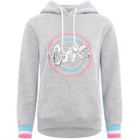 Zwillingsherz Sweatshirt, mit Kapuze, großer neonfarbener Backprint mit Pailettendetail von zwillingsherz