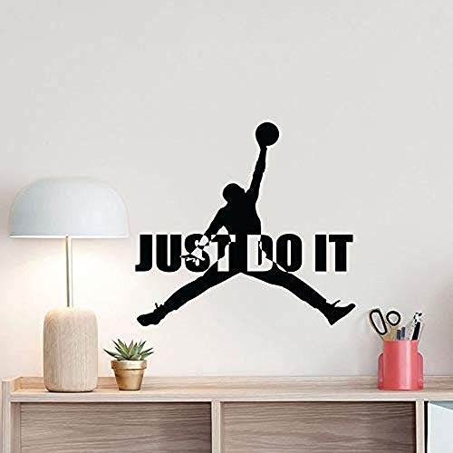 Wandaufkleber Wandsticker Wandtattoo Basketball Just Do It Poster Motivationssport Fitness Sport Abnehmbare Vinylkunst Schlafzimmer Wohnkultur 61X57 cm von zwsyxj