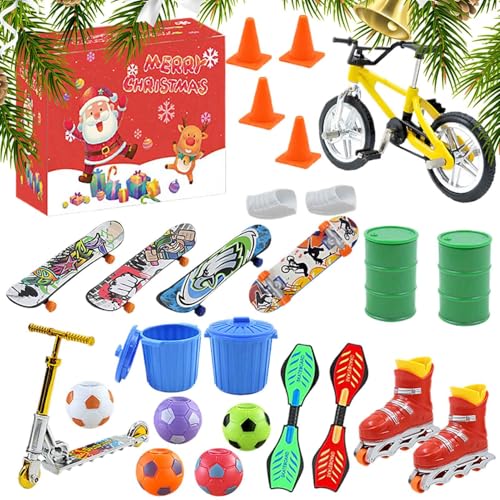 Christmas Countdown Kalender,24 Weihnachts Fingerspielzeug Countdown Kalender,Fingertip Spielzeug Für Kinder Und Erwachsene | Kreative Beschäftigung für Familientreffen und von zwxqe