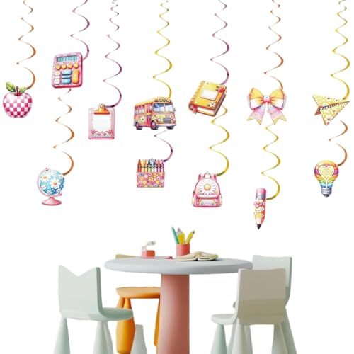 Deckenwirbel Dekorationen | Schulanfang Wirbel Dekorationen | Spiralgirlande Indoor Ornamente für Wohnheim Tür Fenster Klassenzimmer Kindergarten Deckenwirbel Dekorationen | Schulanfang Wirbel Dekorationen | Spiralgirlande Indoor Ornamente für Wohnheim Tür Fenster Klassenzimmer Kindergarten von zwxqe