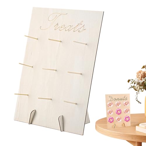 Donut Stand | Holz Ausstellungsständer Für 9 Donuts | Wiederverwendbarer Donut Ständer Für Catering Geburtstag Cafe Party | Gastronomie Buffet Präsentation von zwxqe