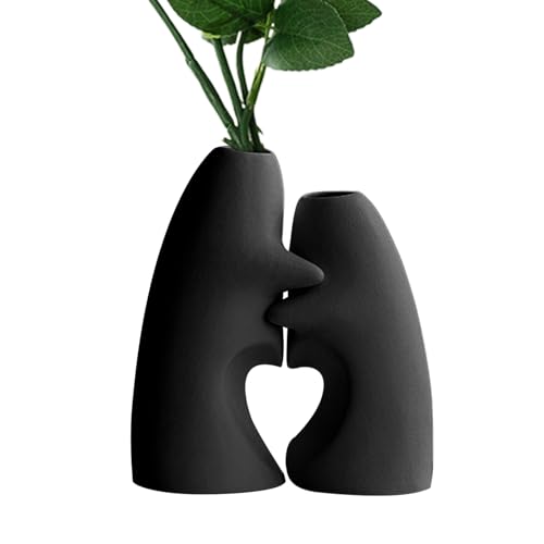 Flower Vases - 2 Piece Ceramic Hugging Decorative Holders for Elegant Floral Display, Modern Art Design with Craft Function, Bouquet Vase Set for Dining Table Desk Shelf Kitchen Wedding Birthday von zwxqe