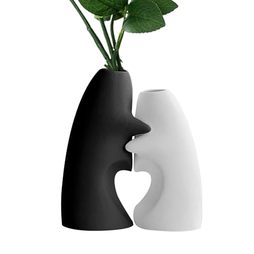 Flower Vases - 2 Piece Ceramic Hugging Decorative Holders for Elegant Floral Display, Modern Art Design with Craft Function, Bouquet Vase Set for Dining Table Desk Shelf Kitchen Wedding Birthday Flower Vases - 2 Piece Ceramic Hugging Decorative Holders for Elegant Floral Display, Modern Art Design with Craft Function, Bouquet Vase Set for Dining Table Desk Shelf Kitchen Wedding Birthday von zwxqe