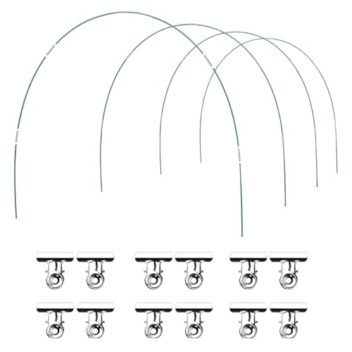 Gartentunnel-Reifen, verstellbarer Gewächshausrahmen, Hochbeete, flexible gebogene Heringe bieten Schutz für Vögel, Hagel, Gemüse, Erdbeeren und Gras von zwxqe