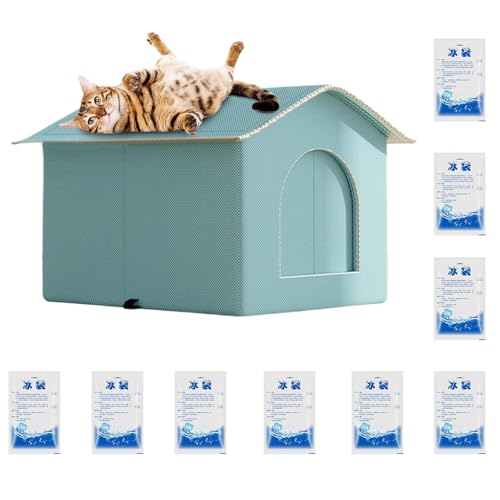 Haustier-Kühlhaus – geschlossener Kühlunterstand für Hunde, Heißwetterbedarf, Kätzchen-Isolierung, Eishaus für kleine, große, mittelgroße Katzen Haustier-Kühlhaus – geschlossener Kühlunterstand für Hunde, Heißwetterbedarf, Kätzchen-Isolierung, Eishaus für kleine, große, mittelgroße Katzen von zwxqe