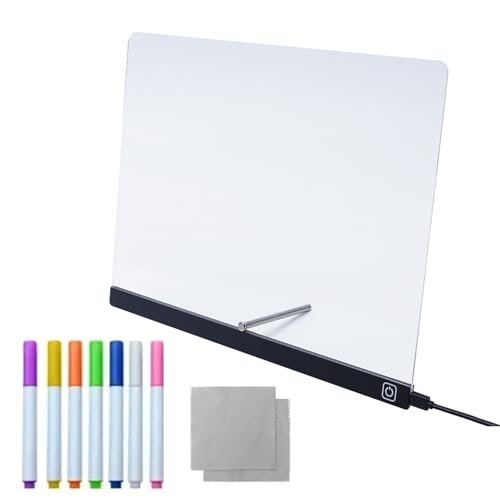 LCD-Schreibtablett – Acryl trocken abwischbare Tafeln mit Licht – kreativer wiederbeschreibbarer Notizblock für Bildung, Unterhaltung, Lernen, Basteln, Sportübungsspiele von zwxqe