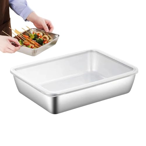 Metall Frischhaltedose Edelstahl Lunchbox mit Deckel Überdachte Frischhaltebox für Reste Edelstahl Behälter mit Verriegelungsdeckel Metall Frischhaltedosen für Küche Metall Frischhaltedose Edelstahl Lunchbox mit Deckel Überdachte Frischhaltebox für Reste Edelstahl Behälter mit Verriegelungsdeckel Metall Frischhaltedosen für Küche von zwxqe
