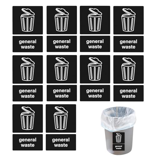 Mülleimer-Etiketten, Müll- und Recycling-Aufkleber | Selbstklebendes Recycling-Müllschild - Elegantes Schild mit Symbol für die Dekoration von Mülleimern und Mülltonnen von zwxqe