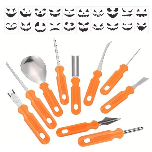 -Schnitzwerkzeug-Set, Messer zum Schneiden von, Messern Schablonen Schaber Cutter für Halloween Basteldekoration von zwxqe