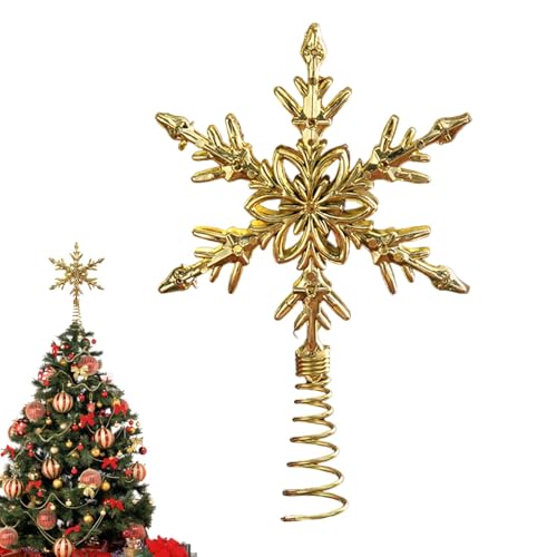 Weihnachtsbaumspitze Gold Weihnachtsbaumspitze Tragbare GoldTree Topper Urlaub Baumschmuck Elegante Weihnachtsspitze Festlich GoldTree Ornament Baumkrone Dekoration für Hotels Weihnachtsbaum von zwxqe