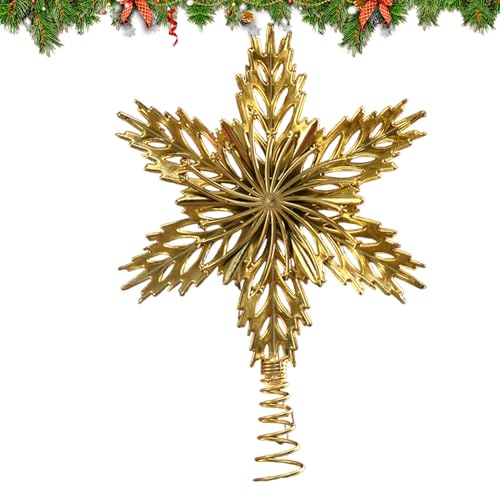 Weihnachtsbaumspitze Gold Weihnachtsbaumspitze Tragbare GoldTree Topper Urlaub Baumschmuck Elegante Weihnachtsspitze Festlich GoldTree Ornament Baumkrone Dekoration für Hotels Weihnachtsbaum von zwxqe
