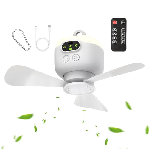 zwxqe Deckenventilator Für Draußen, Deckenventilator Mit Funkfernbedienung Für Wohnmobile, Luftgebläse Mit Aufhängehaken Für Luftzirkulation In Camping Werkstatt Schlafzimmer Garage Terrasse von zwxqe