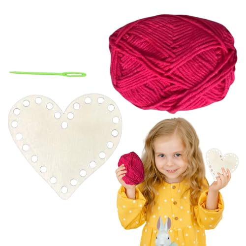 zwxqe Häkelkorbunterteil, herzförmiger Holzkorb, Bastelweberei, Valentinstag-Bastelset, Holzkorb-Set, Häkelkorb-Set, Muttertags-Häkelhandwerk, Korbweberei zwxqe Häkelkorbunterteil, herzförmiger Holzkorb, Bastelweberei, Valentinstag-Bastelset, Holzkorb-Set, Häkelkorb-Set, Muttertags-Häkelhandwerk, Korbweberei von zwxqe