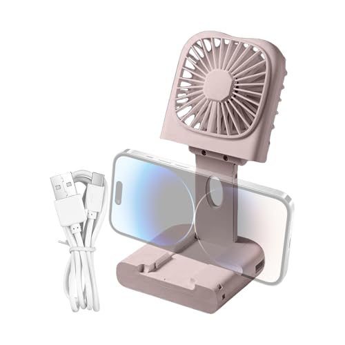 zwxqe Handheld Fan Rechargeable, Foldable Cooling Fan, Phone Holder Design, Personal Air Circulator, 0.98x3.15x6.38 inches, Compact Device for Camping Sports and Outdoor Activities von zwxqe