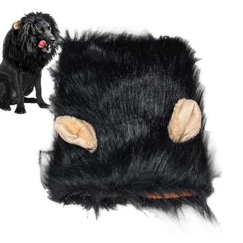 Hundemähne – Katzenmähnenkostüm – bequeme Luft-Hunde-Kopfbedeckung, realistische Hunde-Mähne Kopfbedeckung, Kostüm für Halloween, Weihnachten, Geburtstagsfeiern von zwxqe