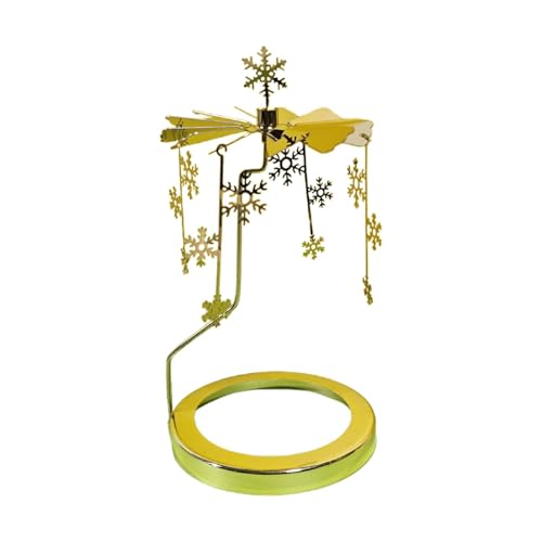 zwxqe Weihnachtsbaum Kerze Spinner, Romantische Duftkerze, Gold Rotary Kerzenhalter Spinner, Edelstahl Licht Kerzenhalter, Rotierender Kerzenständer Weihnachtsdeko für Weihnachtsfeier von zwxqe