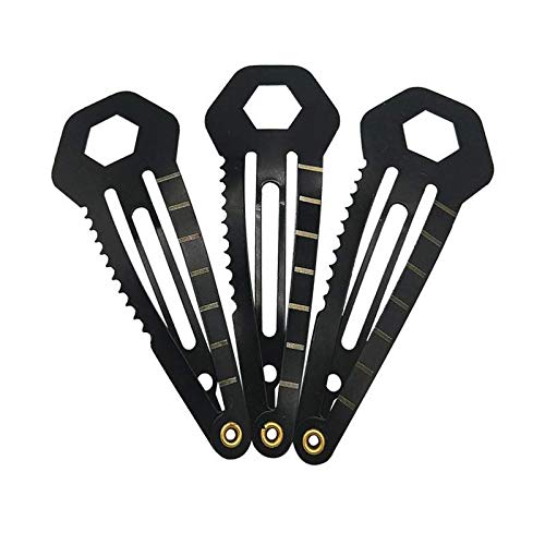 Werkzeug für Multifunktionsschlüssel (3 teile/los) Taktische Haarspange Edelstahl EDC Multitool Lineal Cutter Rennschlüsselöffner Haarnadel Mini Survival Werkzeug Haarspange für Haus- und Autorepara von zxb-shop