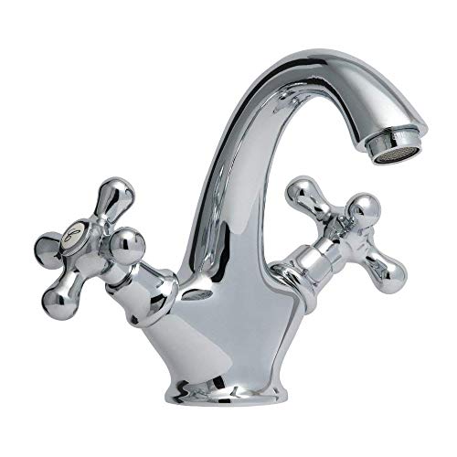 ZXC Retro Bad Waschbecken Armatur Nostalgie Mischbatterie mit Kreuzgriffen in Chrom ZXC Retro Bad Waschbecken Armatur Nostalgie Mischbatterie mit Kreuzgriffen in Chrom von ZXC