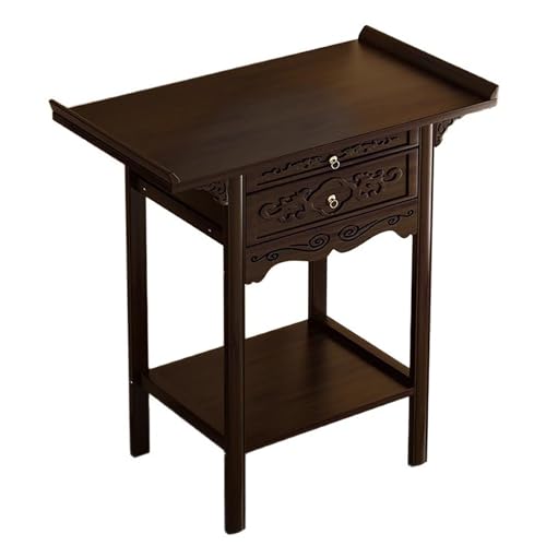 Buddha Altar Tisch mit Schublade, Bambus Meditationsschrein Schrank, Persönlicher Gebets Meditations Tisch für Zuhause oder Wohnzimmer(31.4in/80cm) von zxhrybh