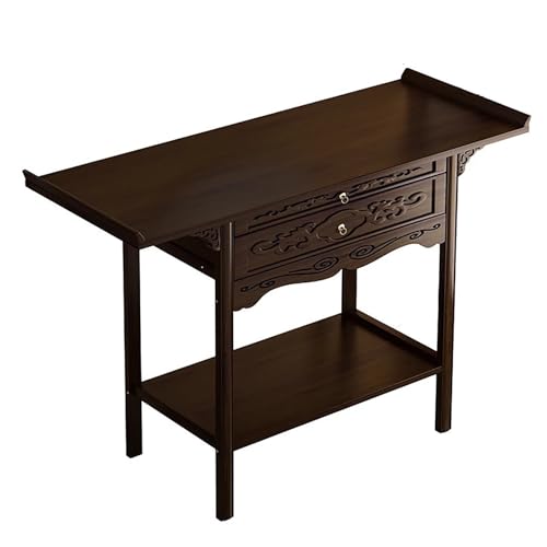 Buddha Altar Tisch mit Schublade, Bambus Meditationsschrein Schrank, Persönlicher Gebets Meditations Tisch für Zuhause oder Wohnzimmer(39.3in/100cm) von zxhrybh