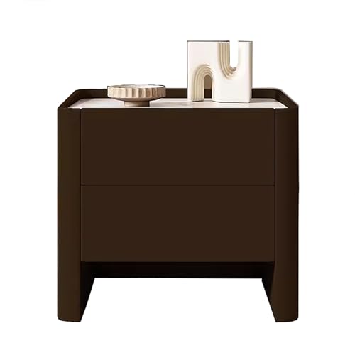Nordischer Kreativer Nachtschrank, Nachttisch mit Zwei Schubladen, Moderner Beistelltisch fürs Schlafzimmer, Keine Installation Erforderlich, für Wohnzimmer und Schlafzimmer(Color:Dark brown,Size:15.7 von zxhrybh