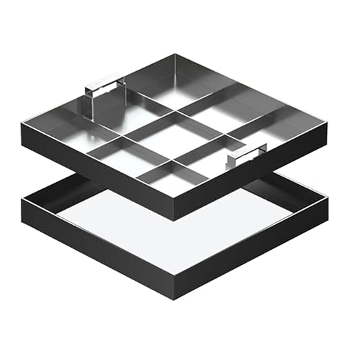 Unsichtbarer Quadratischer Schachtdeckel mit Boden, Robuster Versenkbarer Edelstahl-schachtabdeckung mit Griff für Einfahrt, Hof und Gehweg(19.6in/50cm) von zxhrybh