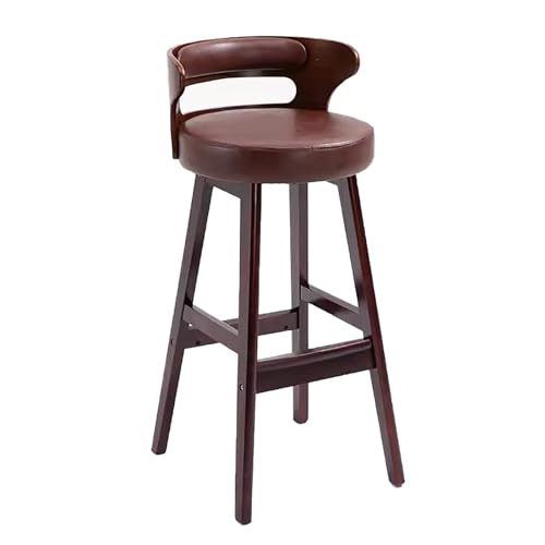 zxhrybh Barhocker, Bequeme Armlose Bar Hocker, mit Rückenlehne Barstühle, für Zuhause und Küche (Color : Brown, Size : Red Frame) von zxhrybh