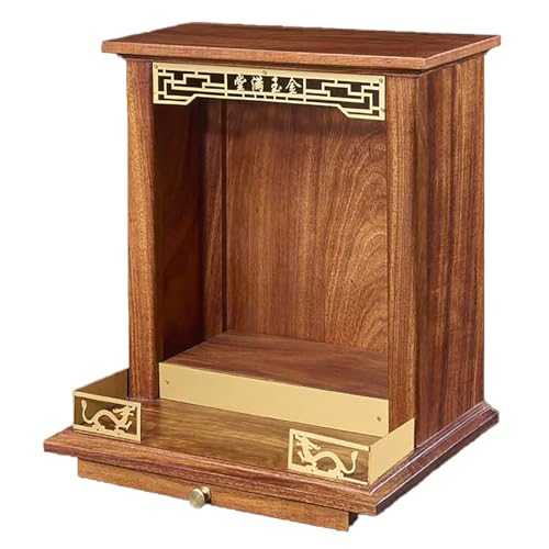 zxhrybh Buddha-Altar-Schrein, Altartisch aus Massivholz, Meditationstisch mit Stauraum, Meditations- und Andachtstisch für die Inneneinrichtung(Natural,14.9in/38cm) von zxhrybh