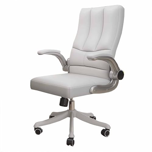 zxhrybh Ergonomischer Chefsessel mit Höhenverstellbaren Schreibtischstuhl und Hochklappbaren Armlehnen, für Zuhause und Büro, 226 kg Belastbar(White) von zxhrybh