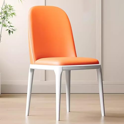 zxhrybh Esszimmerstühle, Moderne Küchen-Esszimmerstuhl, Küchenstühle aus Kunstleder und Stabilen Metallbeinen (Color : Orange, Size : White Legs) von zxhrybh