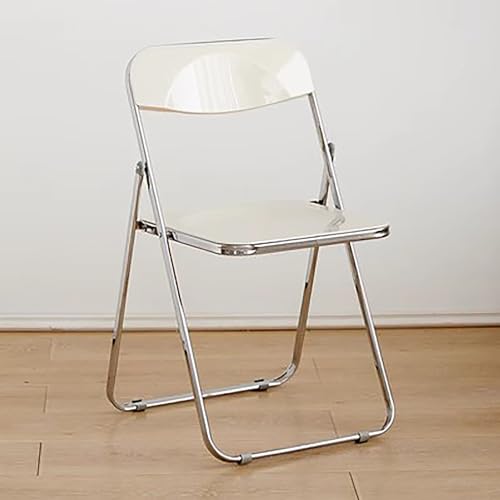 zxhrybh Klappstuhl, Moderner Stapelbarer Acryl-Klappstuhl aus Kunststoff Ohne Armlehnen für Das Esszimmer, Bequemer Veranstaltungsstuhl (Color : White) von zxhrybh