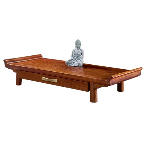 zxhrybh Massivholz-Buddha-Altar-Schrank mit Schubladen, Kleiner Heim-Altar-Tisch mit Ausziehplatte für Statue, Meditations- und Feng Shui-Dekor(Natural,18.8in/48cm) von zxhrybh