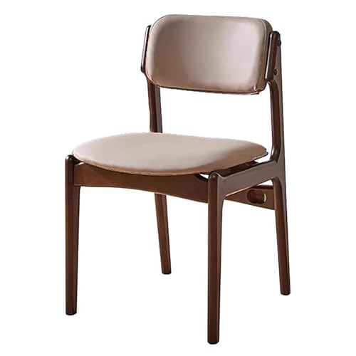 zxhrybh Mid-Century Massivholz-Küchenstühle, Gepolsterte Esszimmerstühle aus PU-Leder, Schreibtischstuhl ohne Armlehnen, für Küche, Wohnzimmer und Schlafzimmer(Gray) von zxhrybh