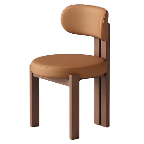 zxhrybh Moderne Gepolsterte Esszimmerstühle, mit Geschwungener Rückenlehne Küchenstühle, Bequeme Kissen, Küchentischstühle, Ergonomisches Design für Küche oder Wohnzimmer(Brown) von zxhrybh